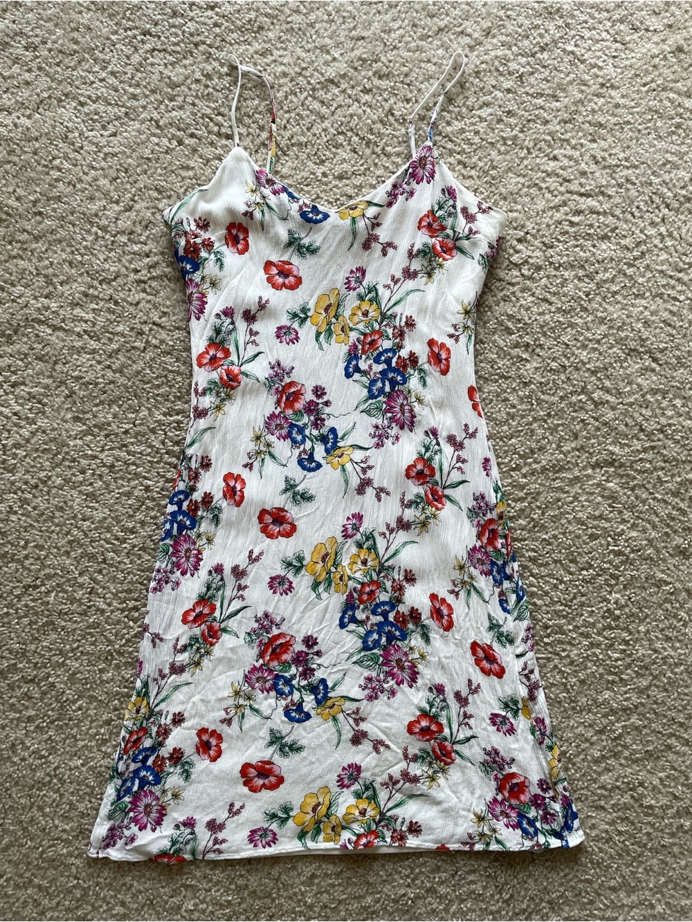 Express White Floral Slip Dress